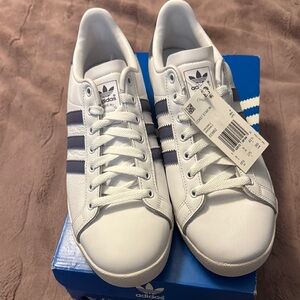 Adidas White and Purple Classic Sneakers